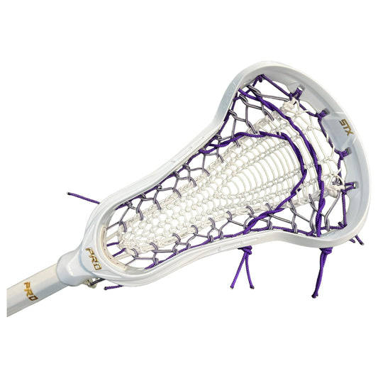 STX Exult Pro Elite Complete Women's Lacrosse Stick with Valkyrie Pocket White/Purple