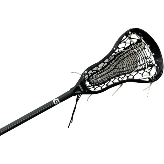 Custom Strung Gait Apex Complete Women's Lacrosse Stick with Armor Mesh Valkyrie Pocket Black/White
