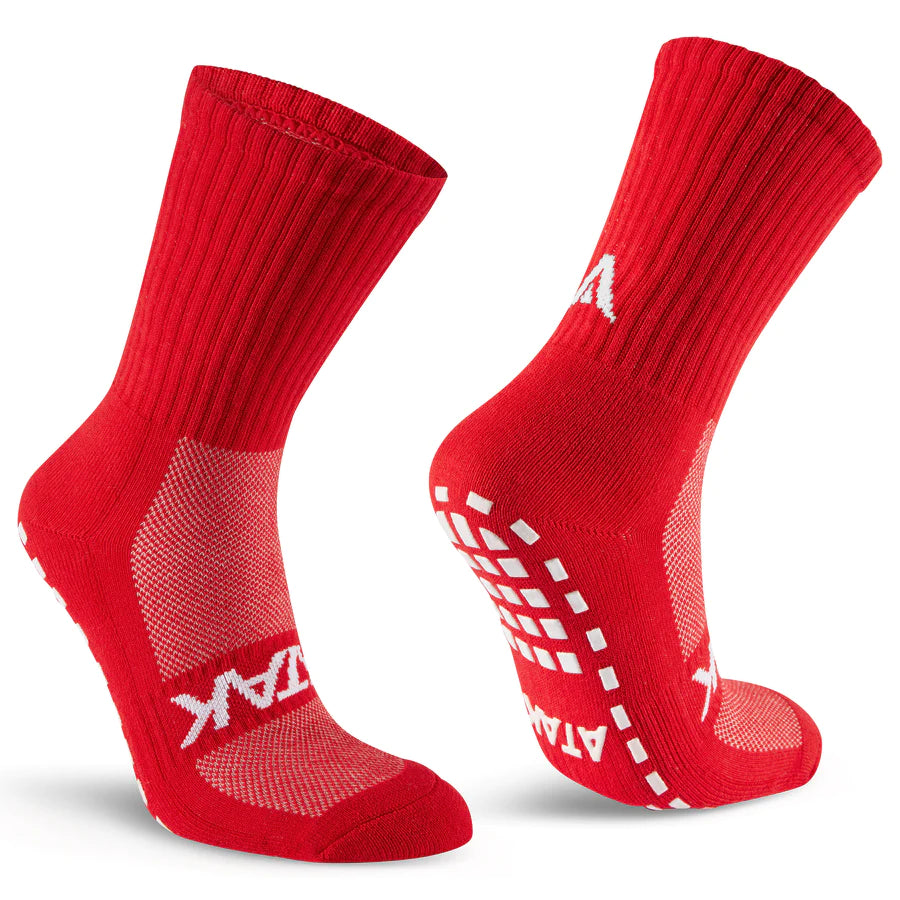 ATAK SHOX Mid-Leg Grip Socks Red