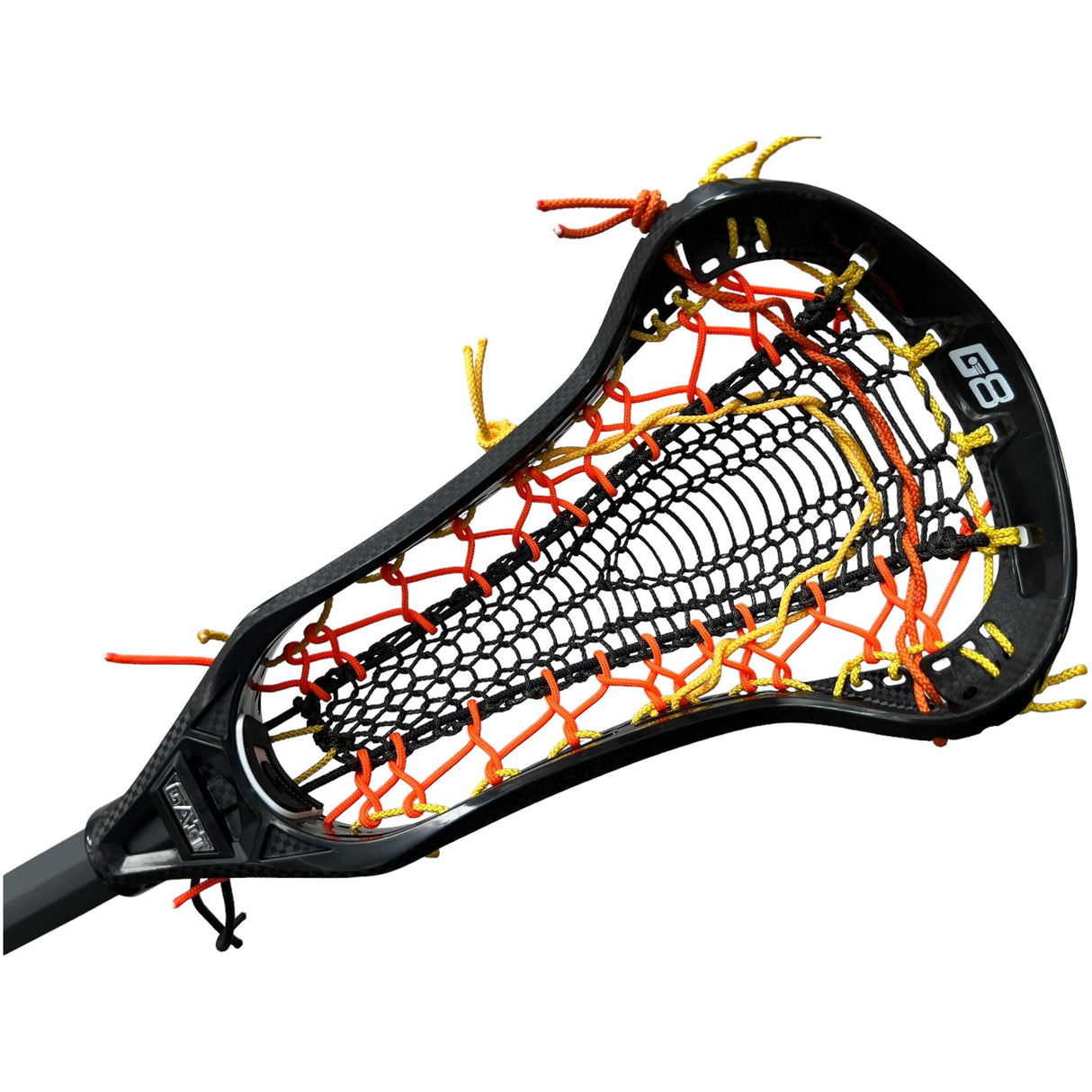 Gait Whip 2 Complete Women's Lacrosse Stick with Armour Mesh Valkyrie Pocket Black/Orange/Yellow