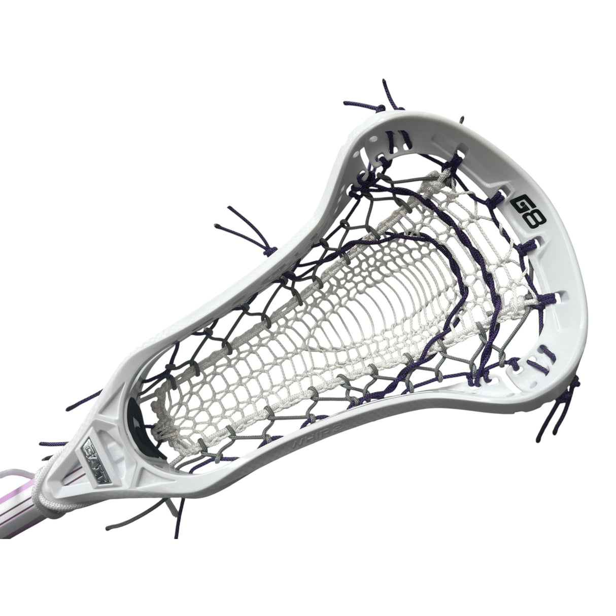 Gait Whip 2 Complete Women's Lacrosse Stick with Armour Mesh Valkyrie Pocket White/Grey/Purple