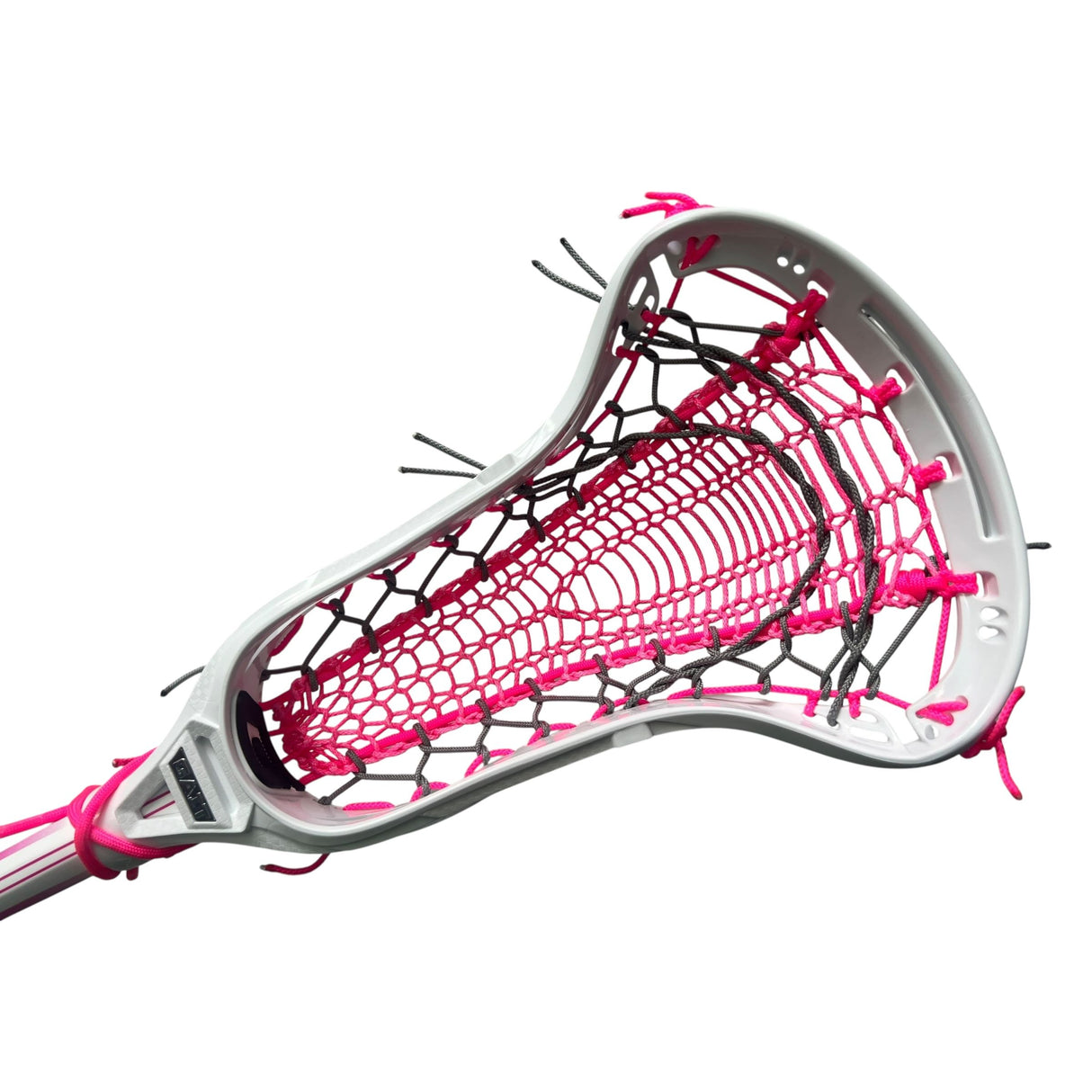 Custom Gait Apex 2 Women's Lacrosse Stick with Valkyrie Pocket White/Grey/Neon Pink