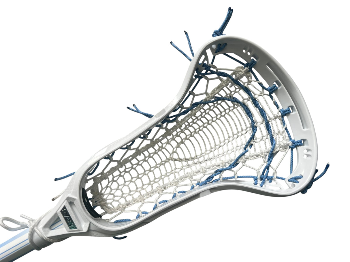 Custom Gait Apex 2 Women's Lacrosse Stick with Valkyrie Pocket White/Carolina Blue