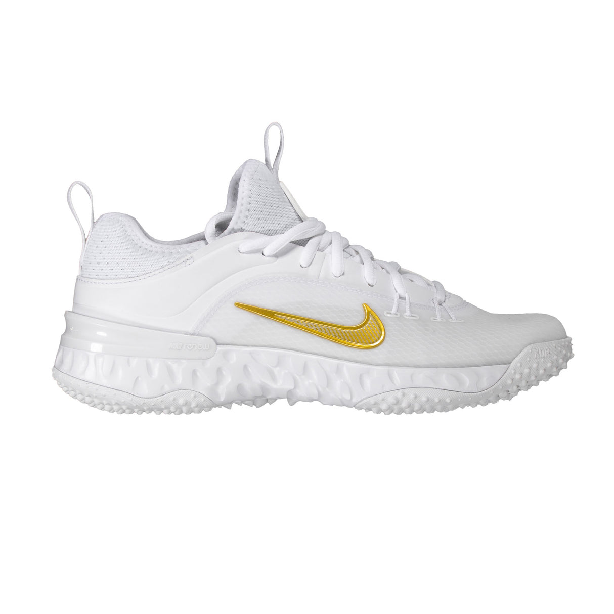 Nike Huarache 9 Elite Turf Lacrosse Cleats White/Vivid Gold