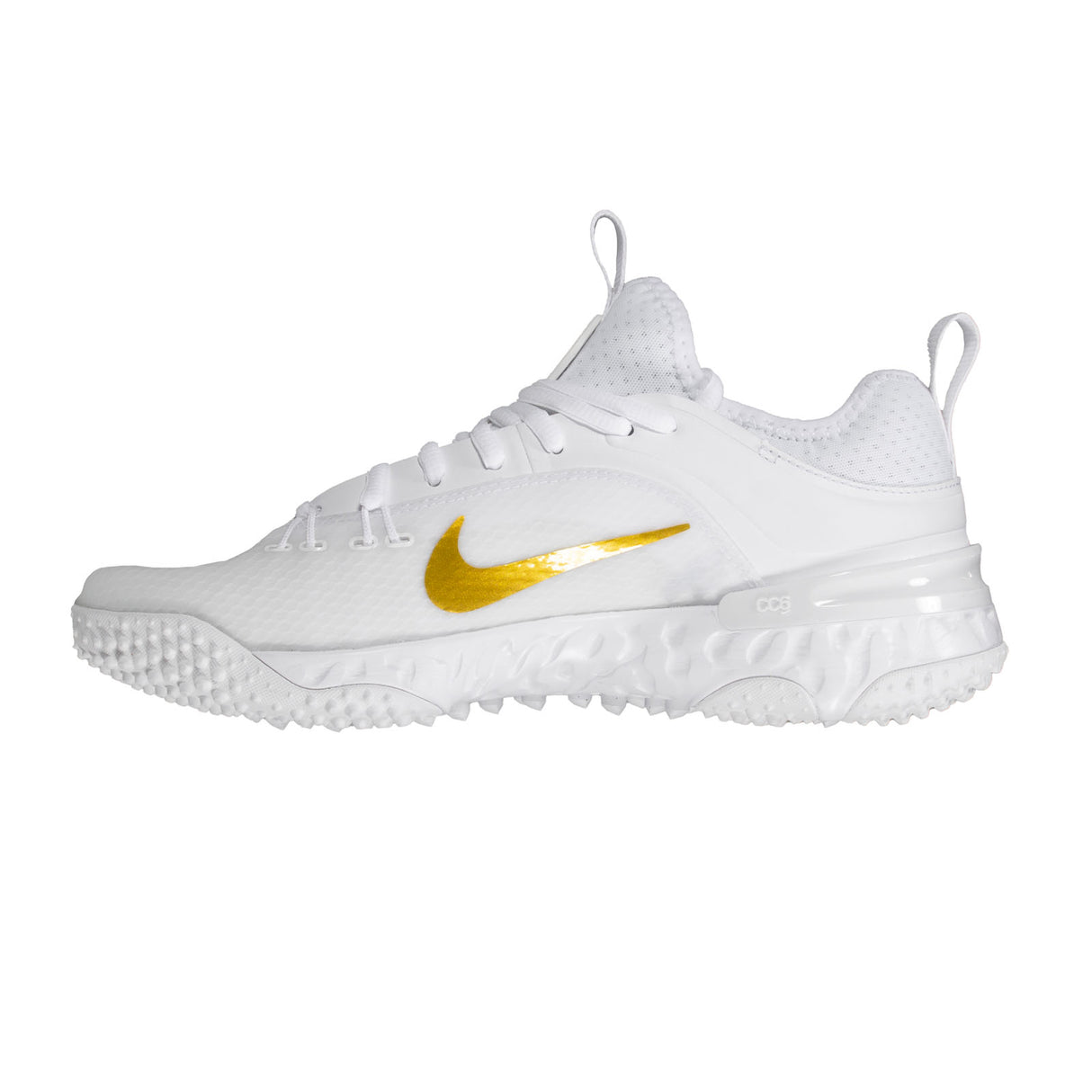 Nike Huarache 9 Elite Turf Lacrosse Cleats White/Vivid Gold