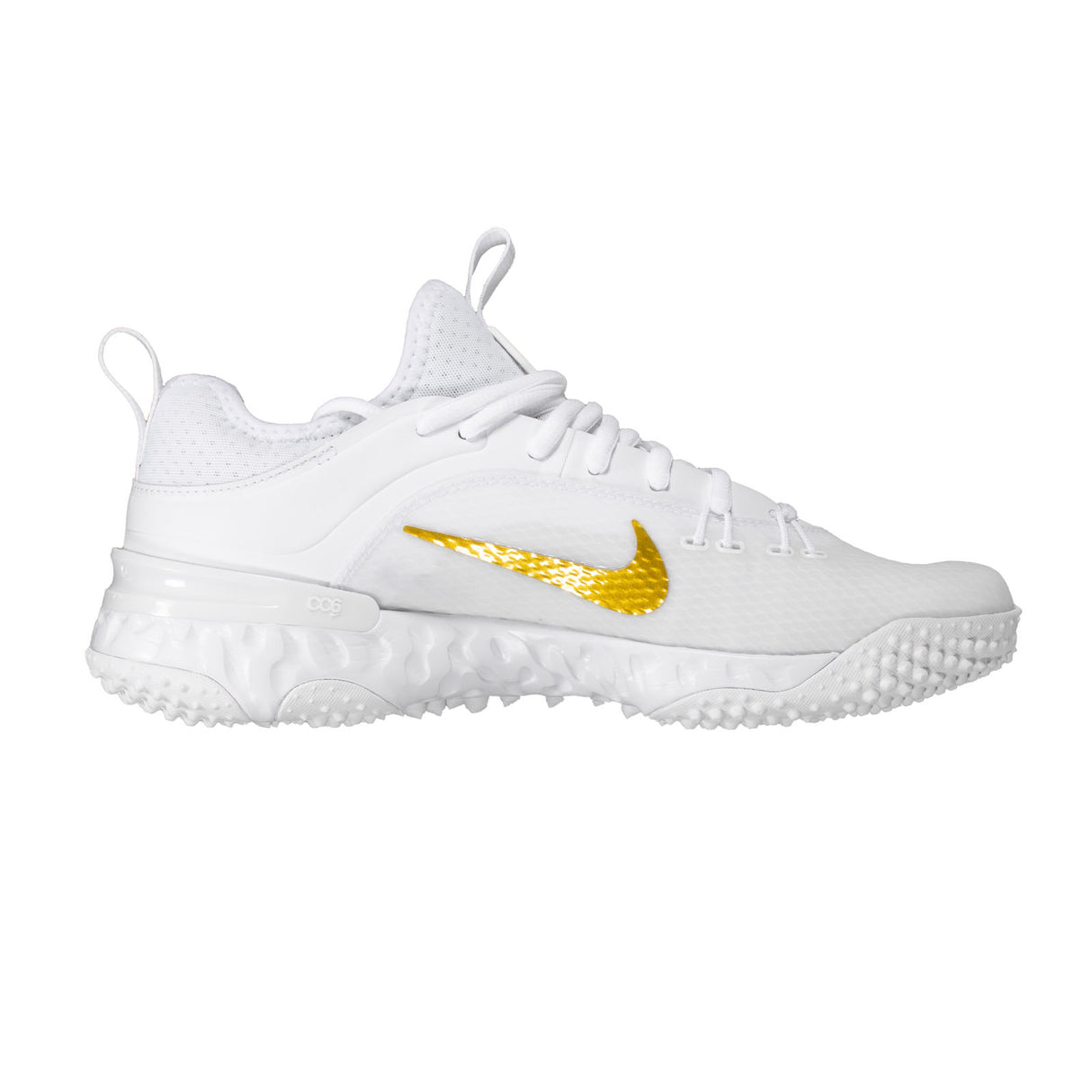 Nike Huarache 9 Elite Turf Lacrosse Cleats White/Vivid Gold