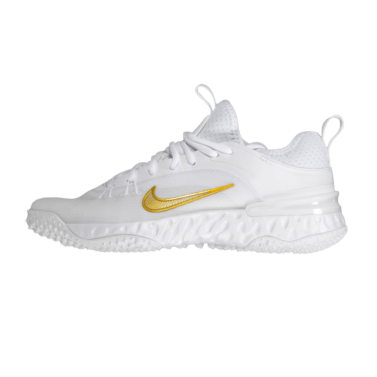Nike Huarache 9 Elite Turf Lacrosse Cleats White/Vivid Gold