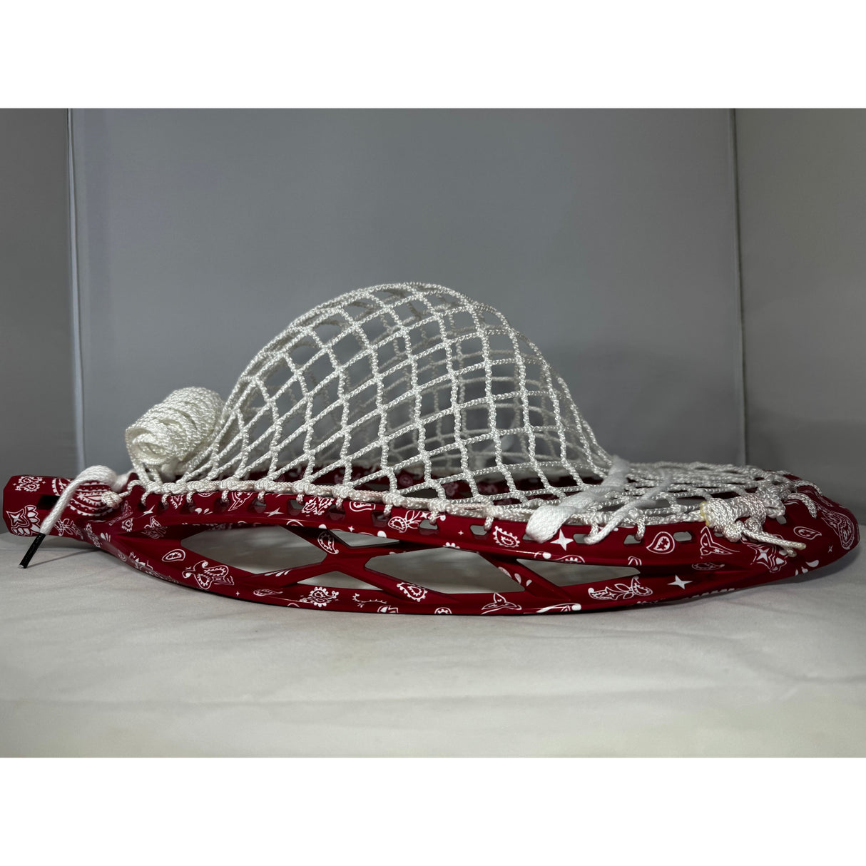 Custom Red Paisley Dyed STX Lacrosse Eclipse 3 Goalie Head with 11D Eclipse Mesh