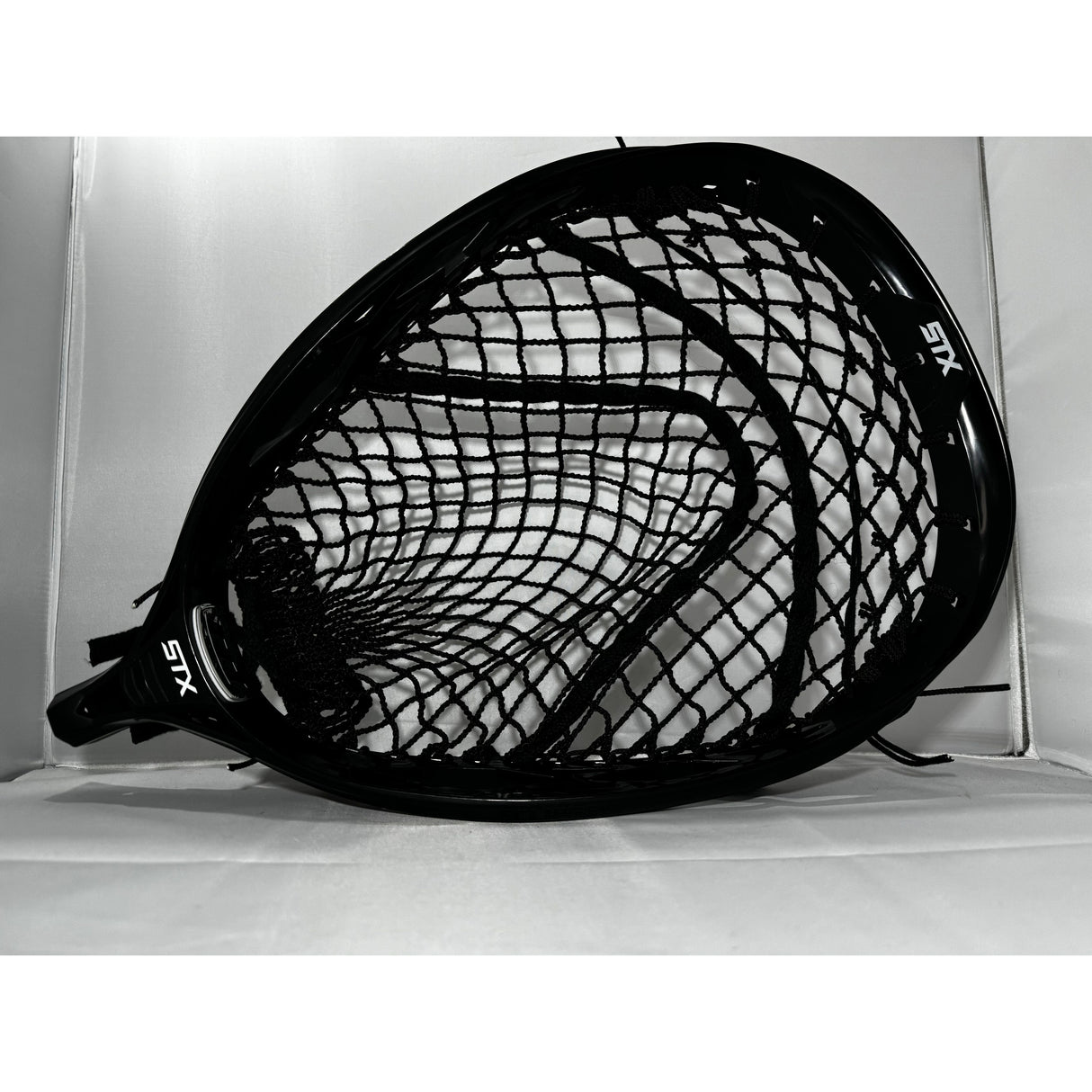Custom STX Lacrosse Eclipse 3 Goalie Head with 12D ECD Impact Semi Soft Black