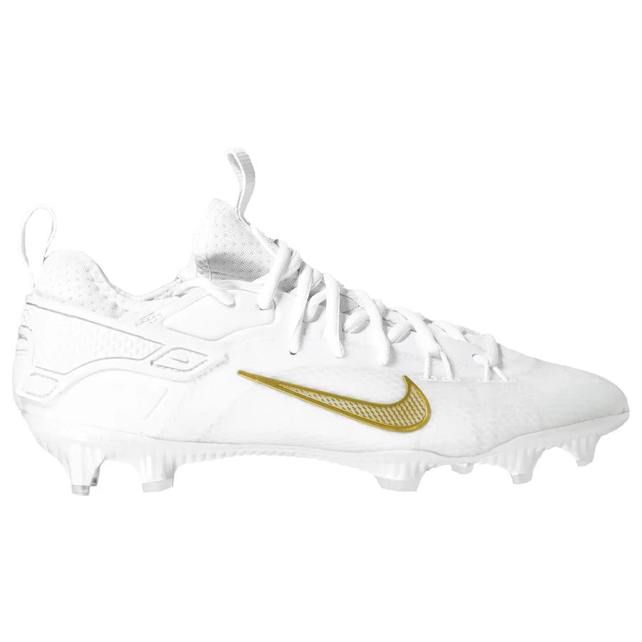 Nike Huarache 9 Elite Low Lacrosse Cleats White/Vivid Gold