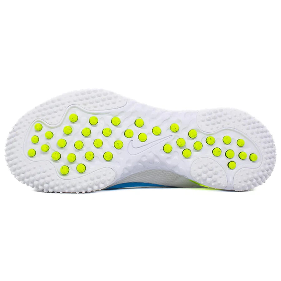 Nike Huarache 9 Elite Turf Lacrosse Cleats White/Vivid Blue/Volt