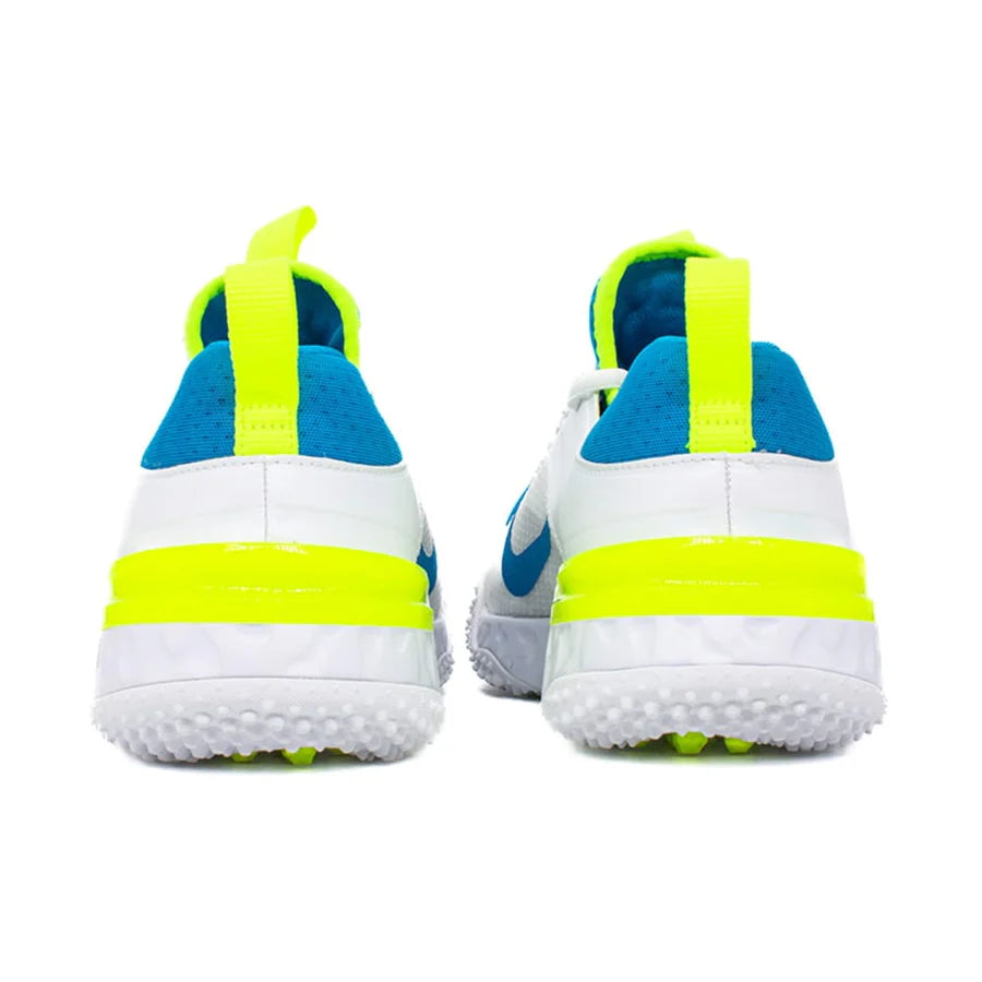Nike Huarache 9 Elite Turf Lacrosse Cleats White/Vivid Blue/Volt