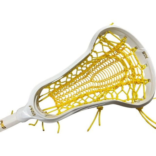 STX Exult Pro Elite Complete Women's Lacrosse Stick with Valkyrie Pocket White/Yellow