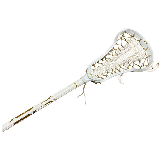 STX Exult Pro Elite Complete Women's Lacrosse Stick with Valkyrie Pocket White/Gold