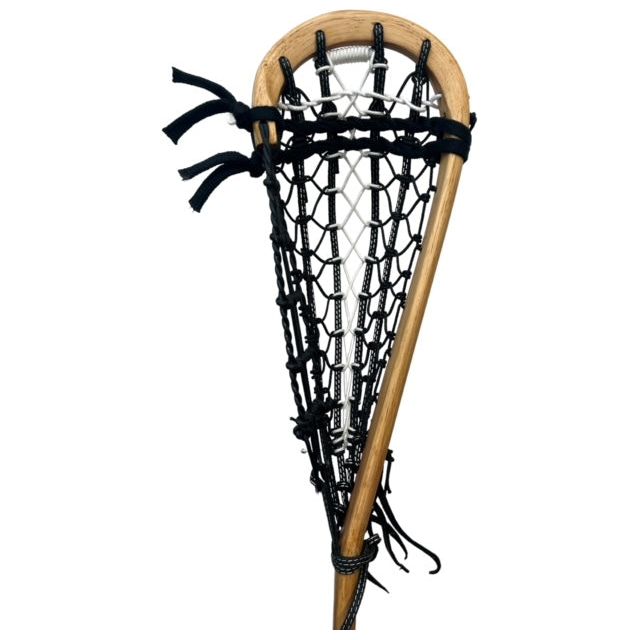 Traditional M Etienne & Son Deluxe Special Wooden Men's Box Lacrosse Stick Black/White