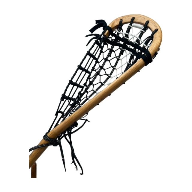 Traditional M Etienne & Son Deluxe Special Wooden Men's Box Lacrosse Stick Black/White