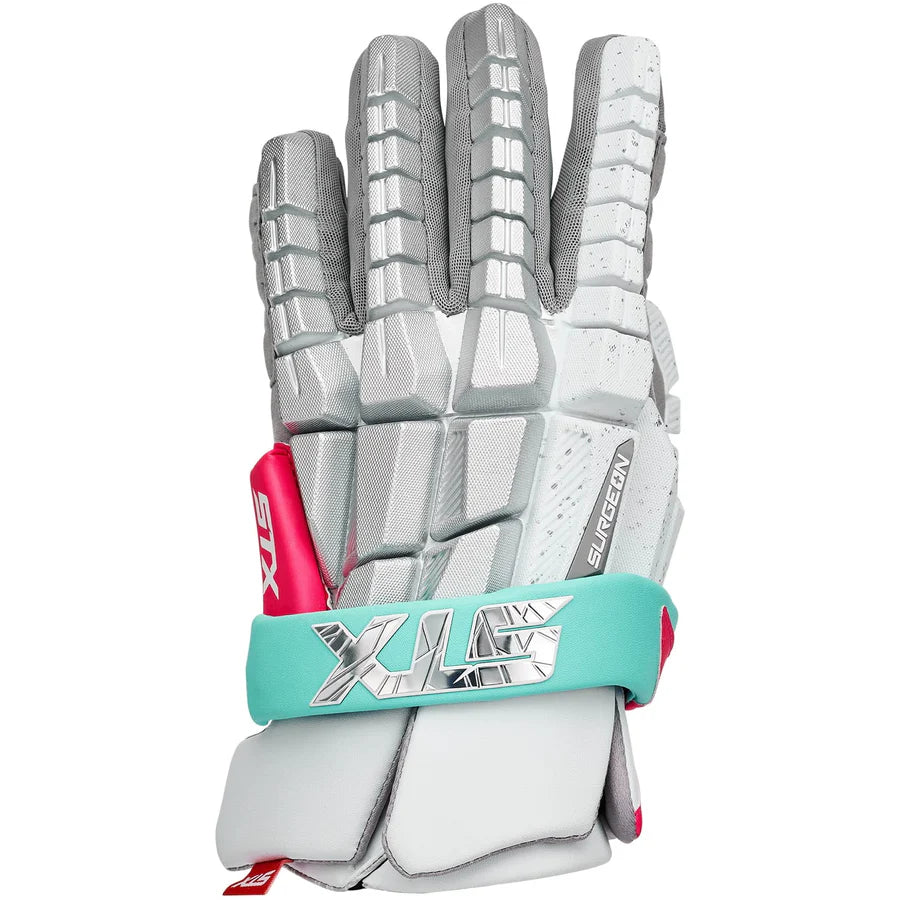 STX Surgeon RZR2 South Beach Silver Lacrosse Gloves