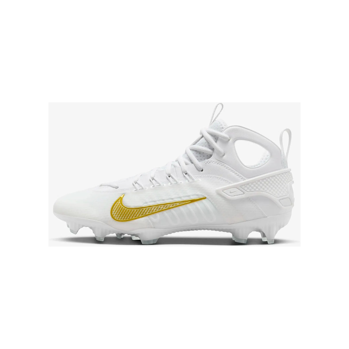 Nike Huarache 9 Elite Mid Lacrosse Cleats White/Vivid Gold
