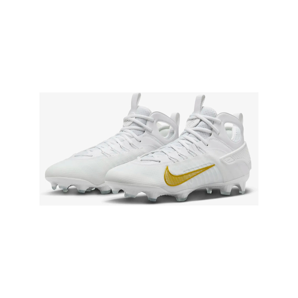 Nike Huarache 9 Elite Mid Lacrosse Cleats White/Vivid Gold
