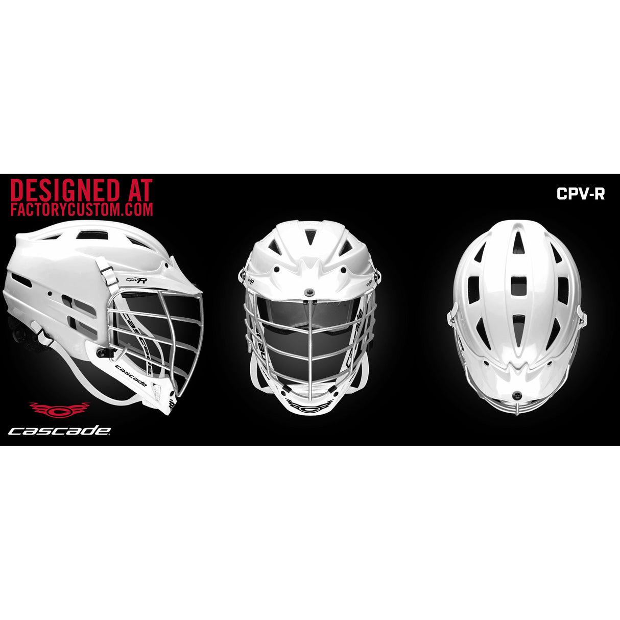 Cascade CPVR Lacrosse Helmet White with Silver Mask