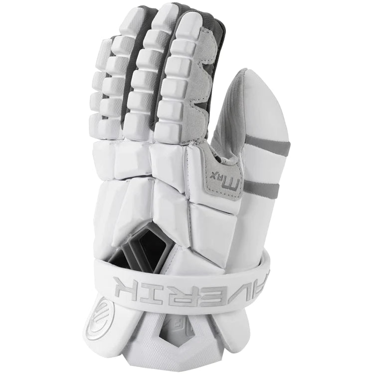 Maverik Max Lacrosse Goalie Gloves 2023 Model White