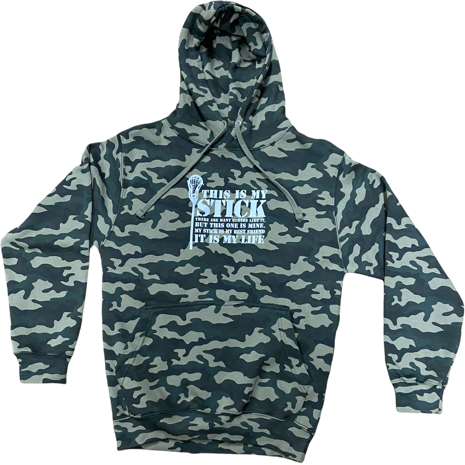 This Is My Stick Camo Lacrosse Hoodie Northern Soul Sportswear