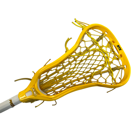 Custom STX Crux Pro Elite Women's Lacrosse Stick with ECD Venom Pocket White/Yellow