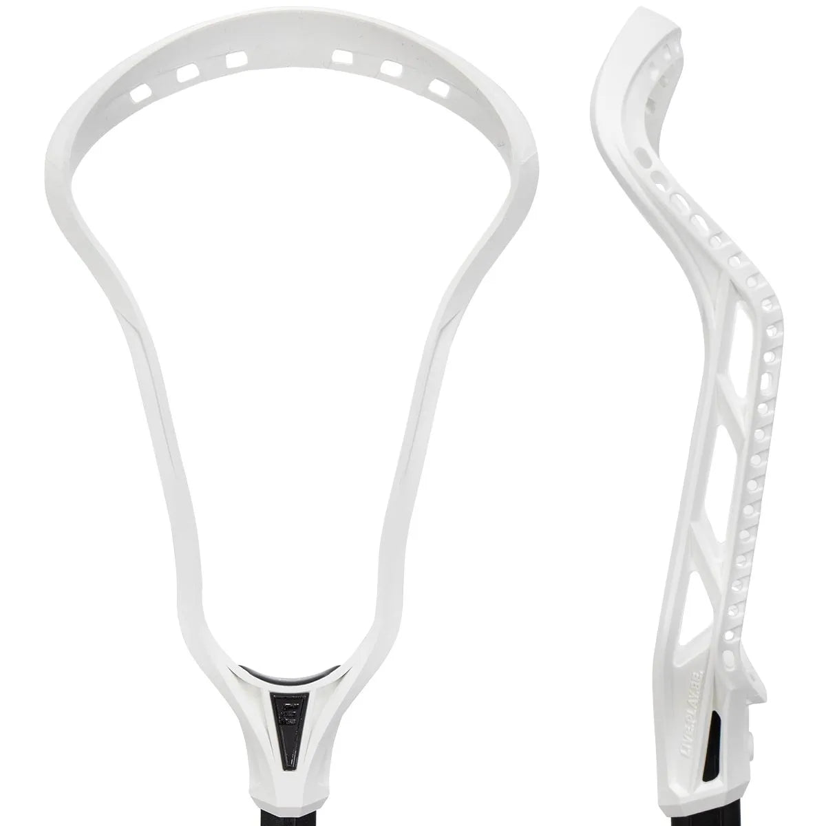 Epoch Purpose Elite 10 Degree Unstrung Women's Lacrosse Head White Front/Side Profile