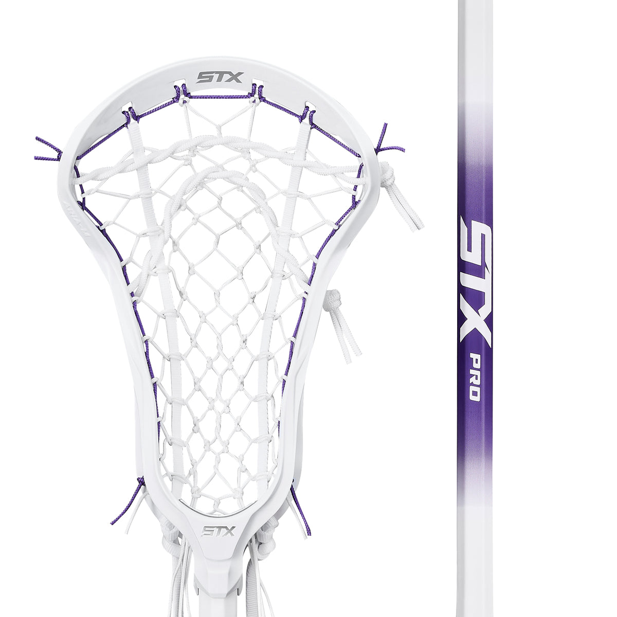 Limited Edition White/Purple STX Aria Pro-M Complete Women's Lacrosse Stick