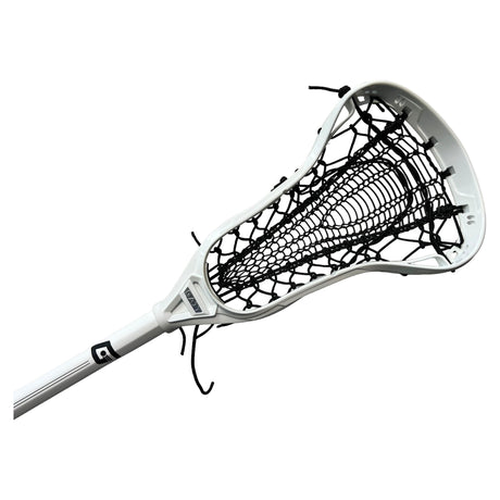 Custom Strung Gait Apex Complete Women's Lacrosse Stick with Armor Mesh Valkyrie Pocket White/Black