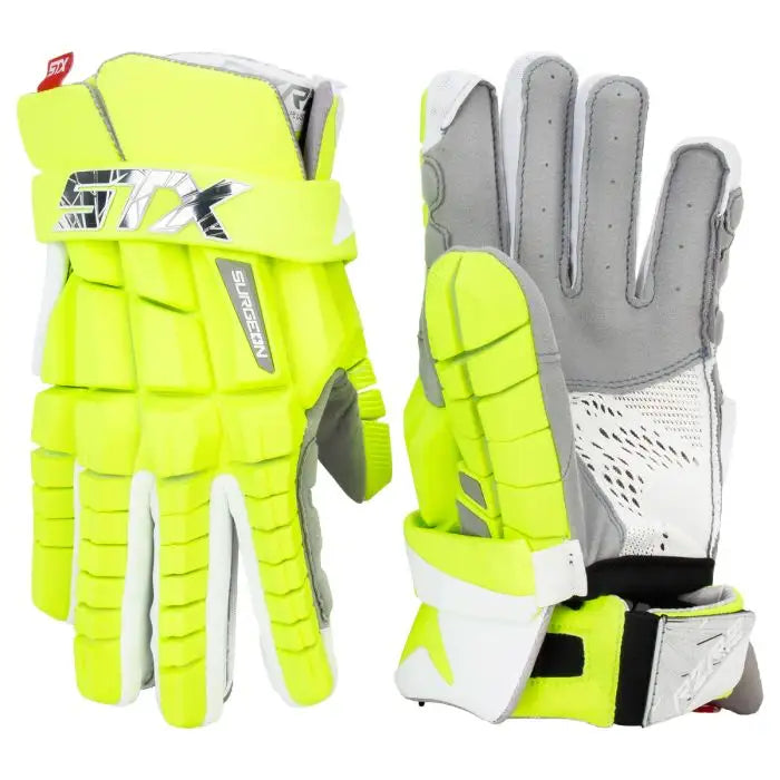 STX Surgeon RZR 2 Lacrosse Gloves Limited Edition Neon Green