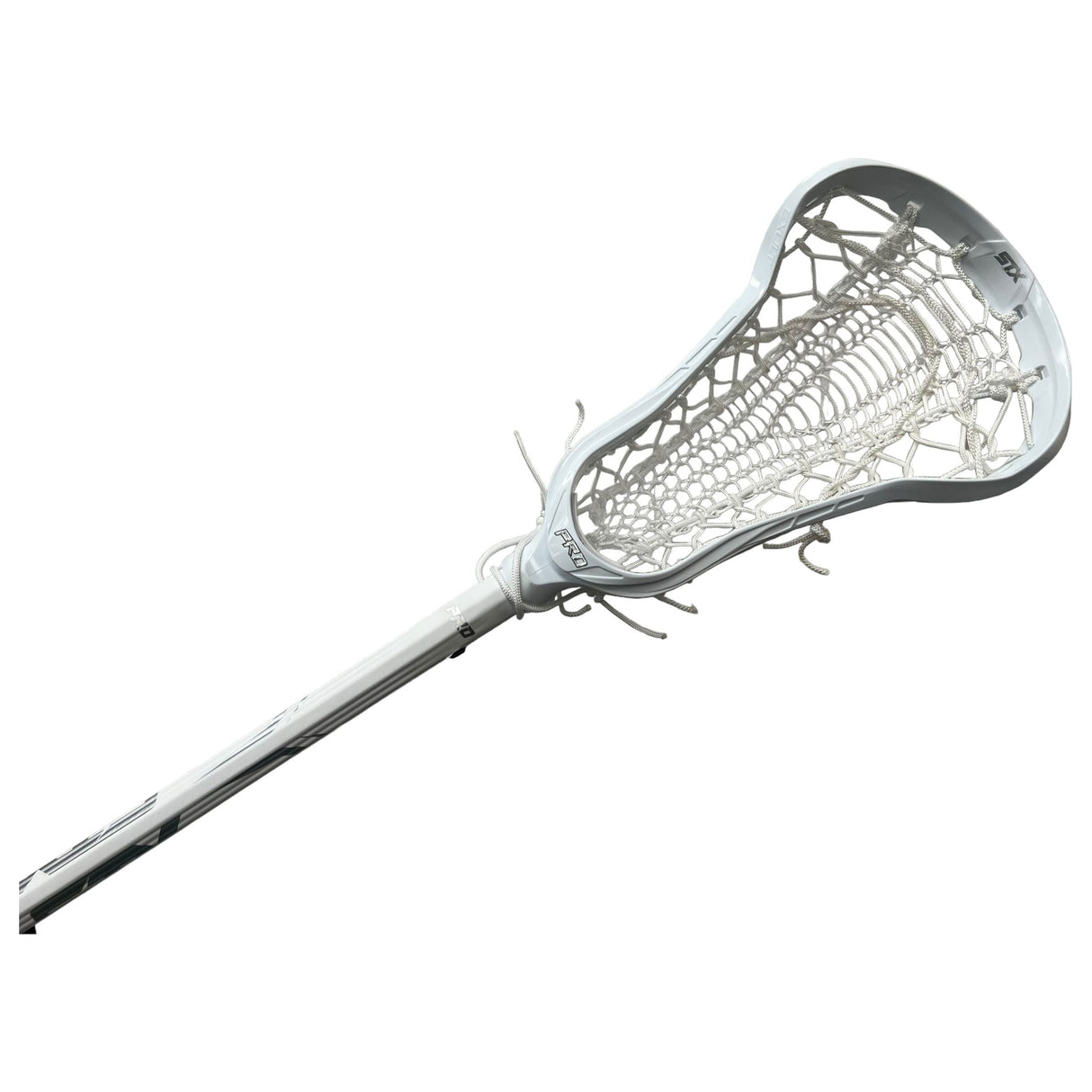 STX Exult Pro Elite Complete Women's Lacrosse Stick with Valkyrie Pocket White/White