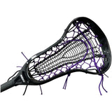 Custom Strung Gait Apex Complete Women's Lacrosse Stick with Armor Mesh Valkyrie Pocket Black/Purple