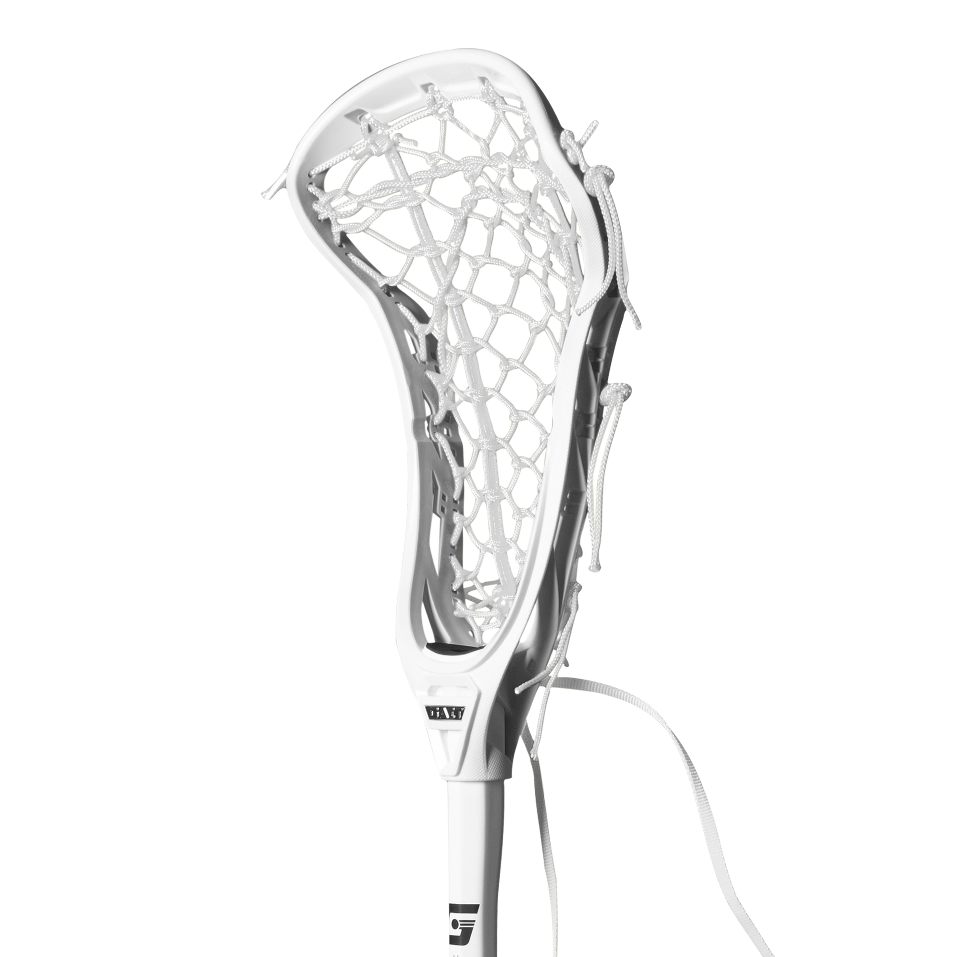 Gait Air 2 Women's Lacrosse Head with Flex Mesh White/White angled view