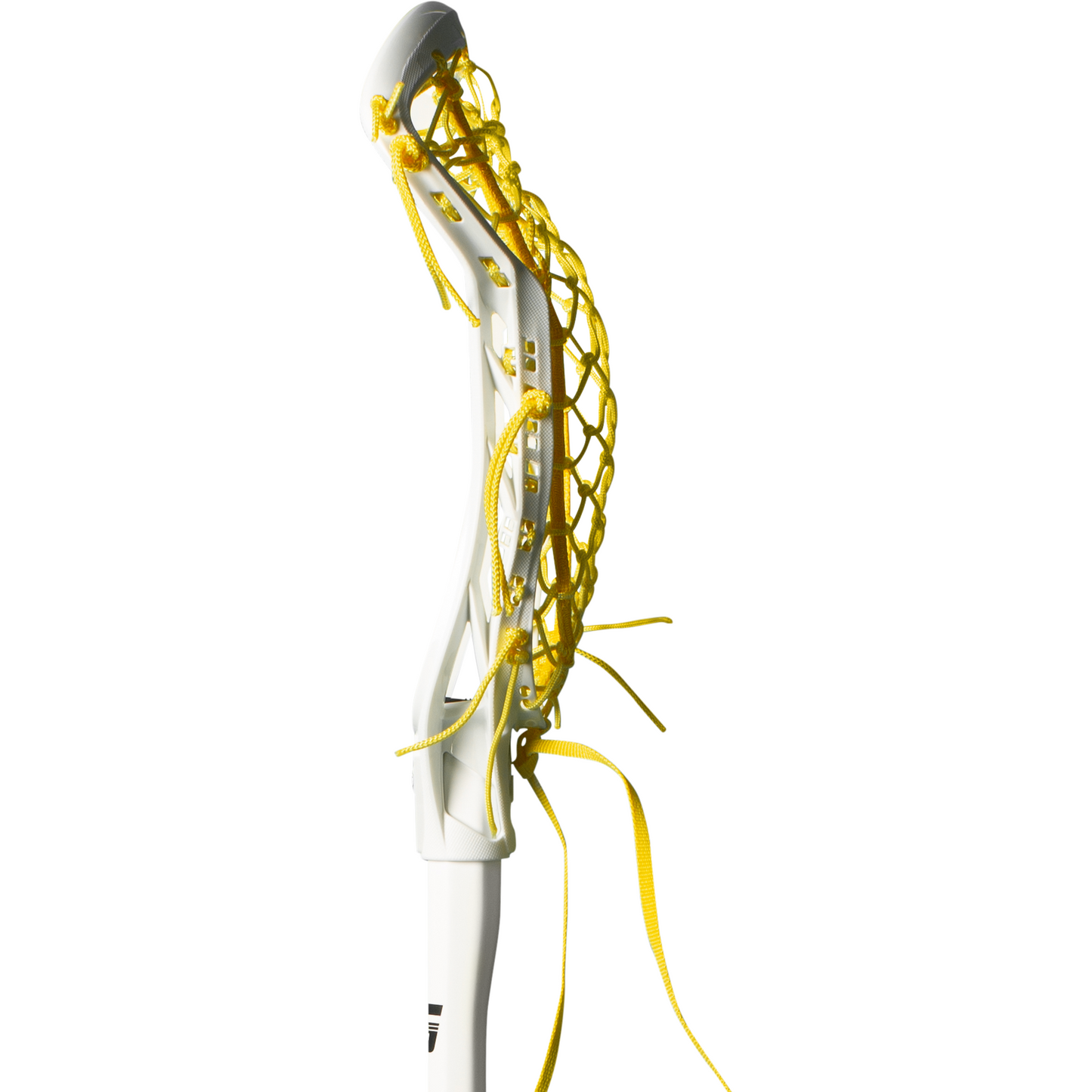 Gait Air 2 Women's Lacrosse Head with Flex Mesh White/Yellow Side Profile