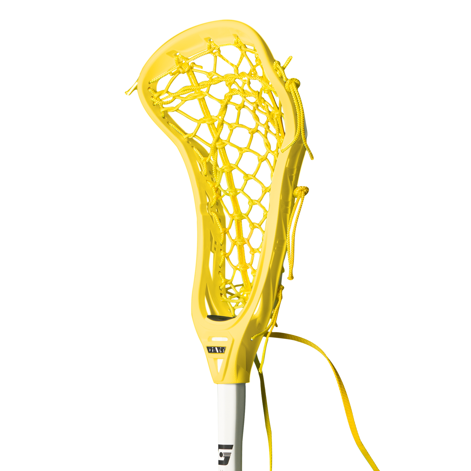 Gait Air 2 Women's Lacrosse Head with Flex Mesh Yellow/Yellow angled view