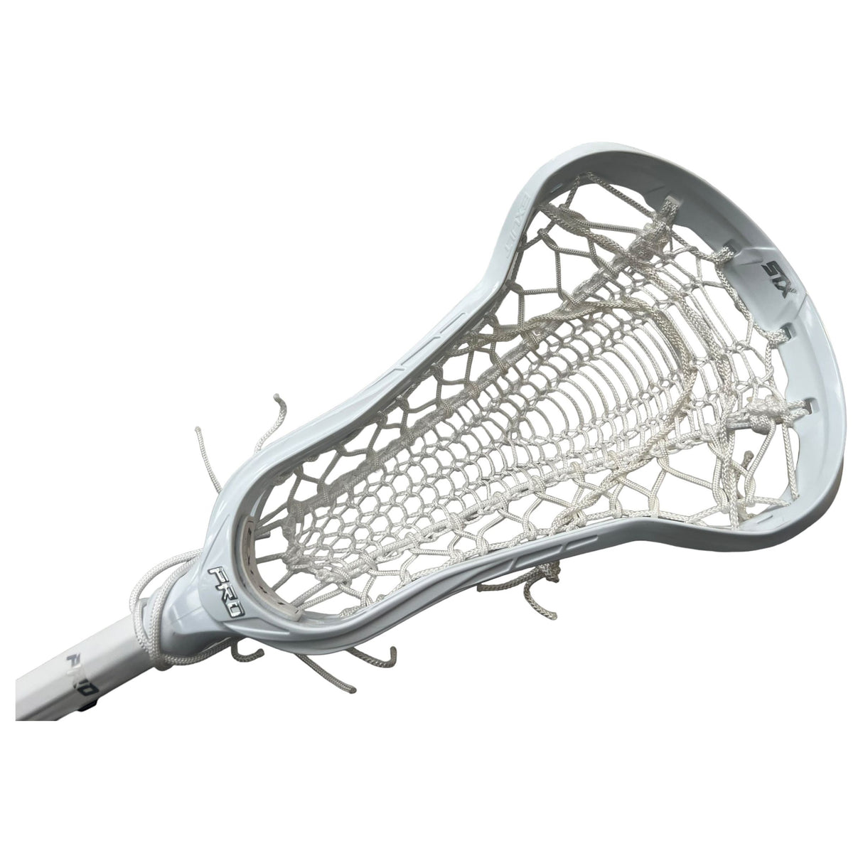 STX Exult Pro Elite Complete Women's Lacrosse Stick with Valkyrie Pocket White/White