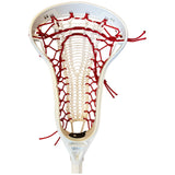 Custom Strung Gait Apex Complete Women's Lacrosse Stick with Armor Mesh Valkyrie Pocket White/Red