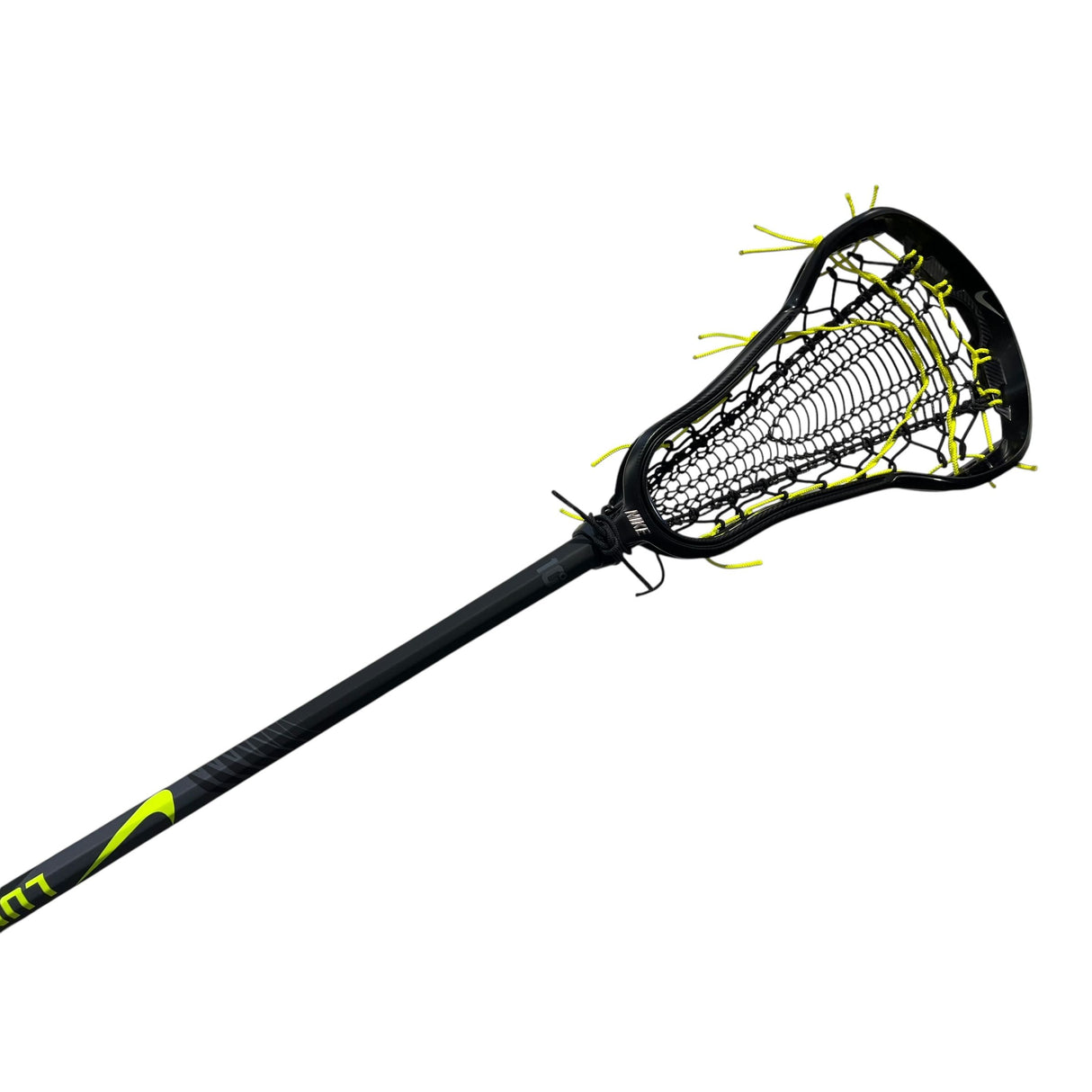 Custom Nike Victory Elite Women's Lacrosse Stick with Valkyrie Pocket Black/Volt