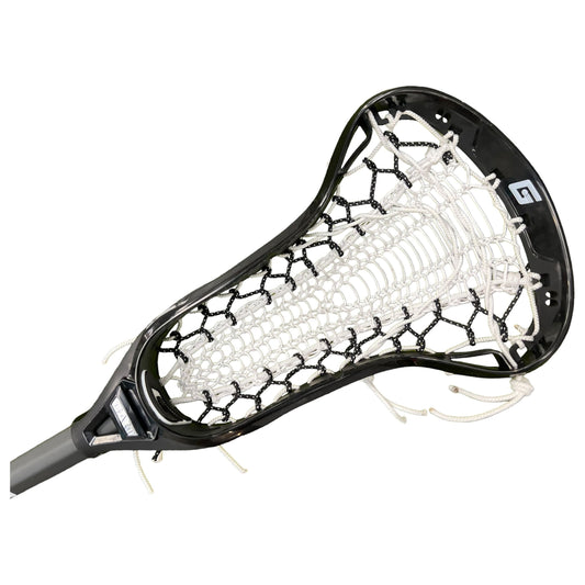 Custom Strung Gait Apex Complete Women's Lacrosse Stick with Armor Mesh Valkyrie Pocket Black/White