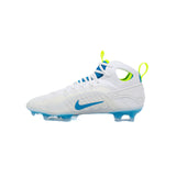 Nike Huarache 9 Elite Mid Lacrosse Cleats White/Vivid Blue/Volt