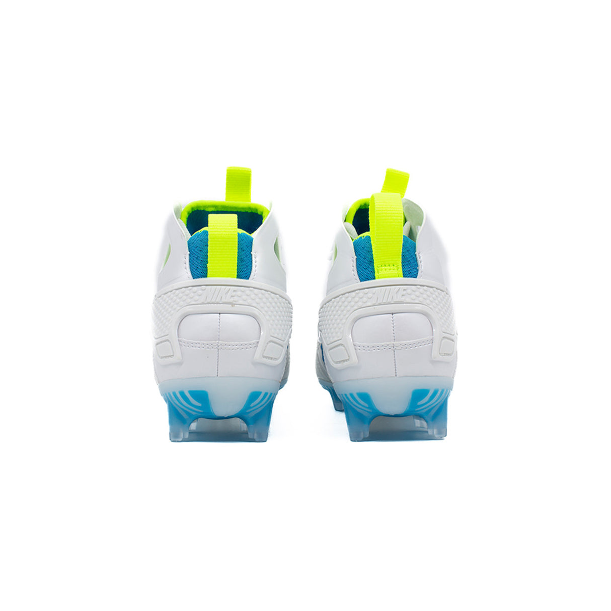 Nike Huarache 9 Elite Mid Lacrosse Cleats White/Vivid Blue/Volt