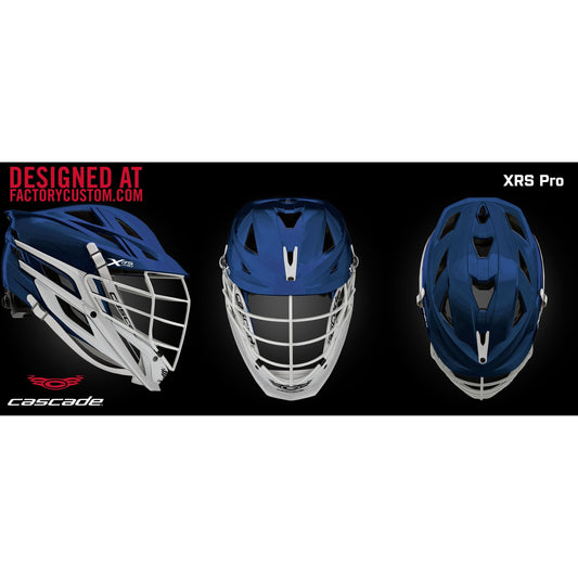 Cascade XRS Pro Lacrosse Helmet - Stock Custom - Navy with White Mask