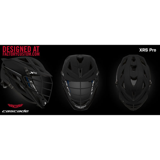 Cascade XRS Pro Lacrosse Helmet - Stock Custom - Matte Black with Black Mask
