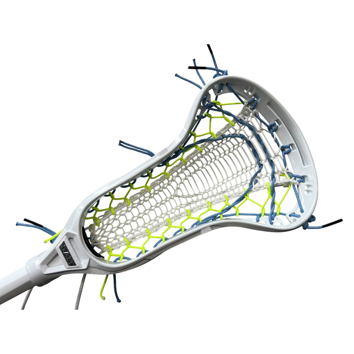 Custom Gait Apex 2 Women's Lacrosse Stick with Valkyrie Pocket White/Neon Yellow/Blue