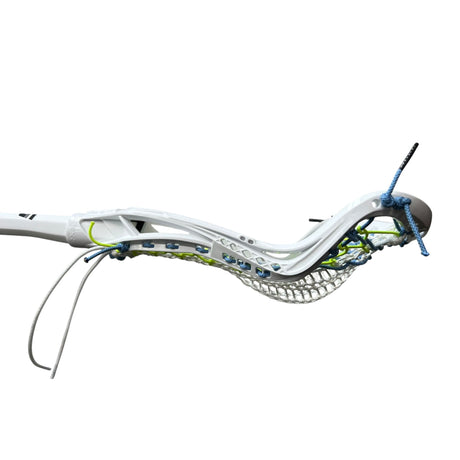 Custom Gait Apex 2 Women's Lacrosse Stick with Valkyrie Pocket White/Neon Yellow/Blue