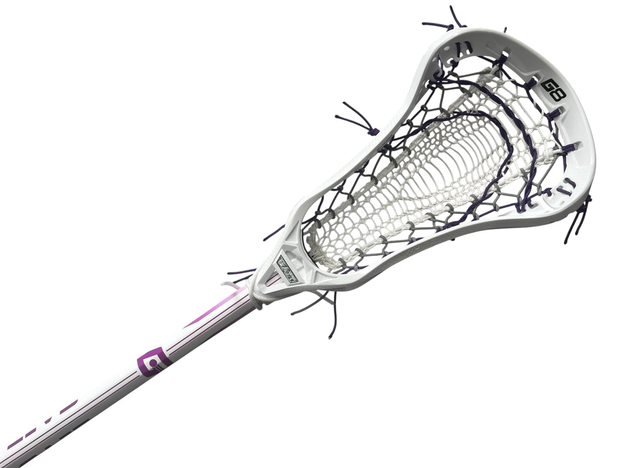Gait Whip 2 Complete Women's Lacrosse Stick with Armour Mesh Valkyrie Pocket White/Grey/Purple
