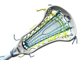 Gait Whip 2 Complete Women's Lacrosse Stick with Armour Mesh Valkyrie Pocket White/Neon Yellow/Blue