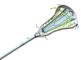 Gait Whip 2 Complete Women's Lacrosse Stick with Armour Mesh Valkyrie Pocket White/Neon Yellow/Blue