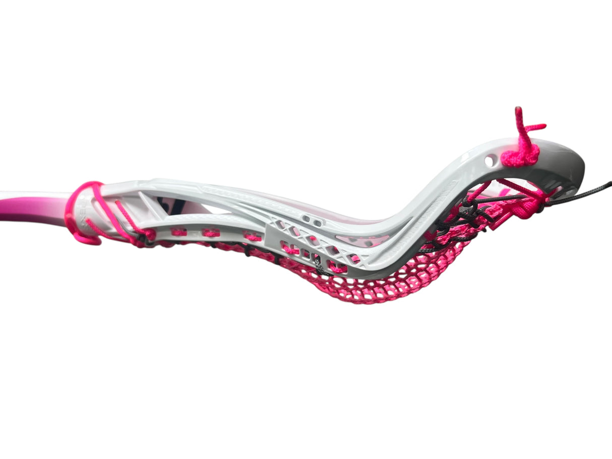 Custom Gait Apex 2 Women's Lacrosse Stick with Valkyrie Pocket White/Grey/Neon Pink